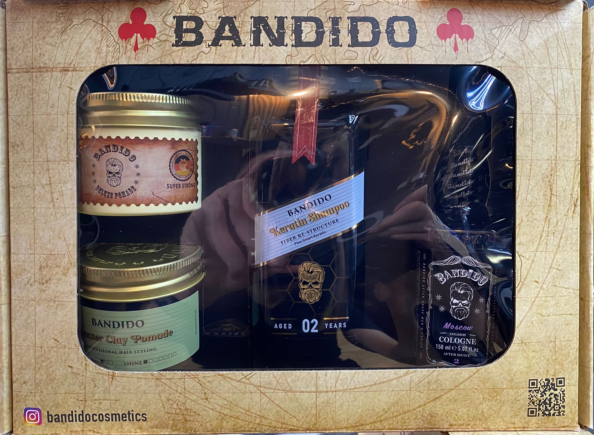 Bandido gavesett #01 – Keratin Shampoo + Moscow Cologne + Styling